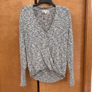 Pink Republic Gray cross over sweater.